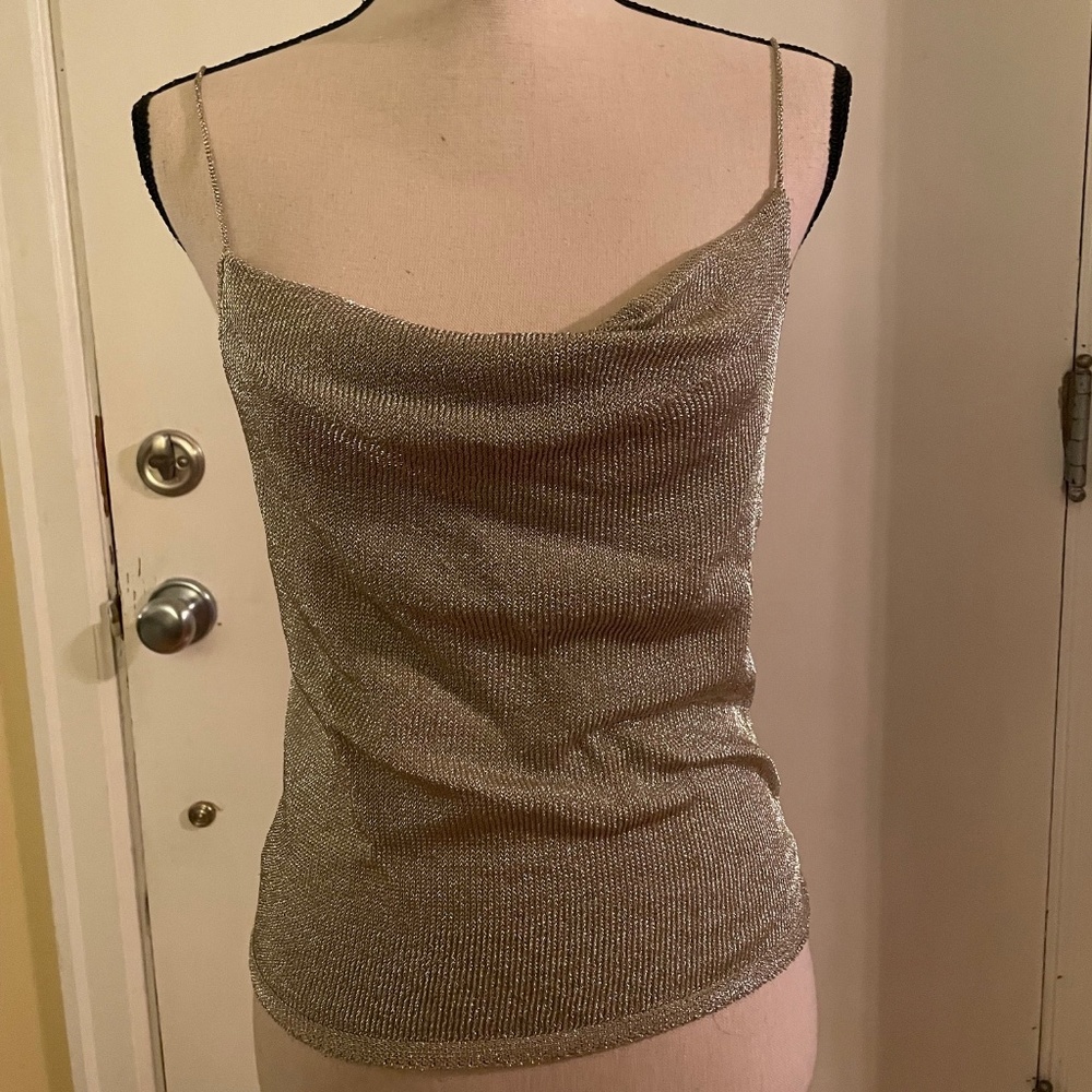 Topshop gold sparkle top